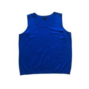 Talbots Plus Bright Blue Cotton Blend with Cashmere Women's Shell Top 2X